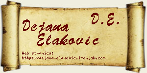 Dejana Elaković vizit kartica